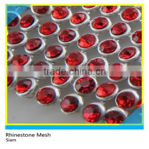 Black Rhienstone Silver Aluminum Base Mesh Sew on Technics Rhienstone Mesh Round Roll thumbnail-4