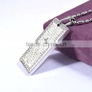 Engrave Custom 316L Steel Crossing Men Fashion Pendant Style Tag Pendant thumbnail-3