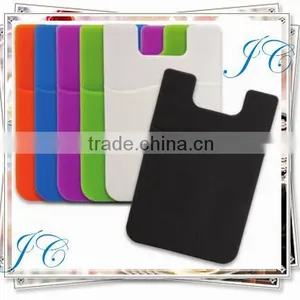 2016 Cheap Promotional Silicone Cell Phone Credit Card Holder With 3M Sticker Smart Wallet thumbnail-1