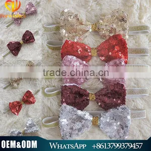 2016 Sequined Colorful Baby Girls Hair Accessory Big Bow Style Sparkling Kids Headbands thumbnail-1