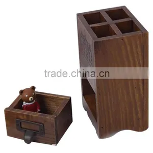 High Quality Office Wooden Desk Organizer, Wooden Desk Organizer, Office Desk Organizer, Pen Pot Holder for Children thumbnail-5