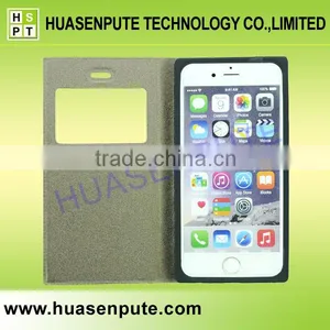Magnetic Silk Leather Cover Case For IPhone 6 With Window thumbnail-4