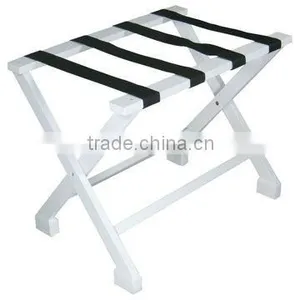 Foldable Wooden White Luggage Rack thumbnail-1