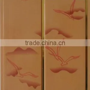 Printing,middle Groove, Brown With Gold Strip Pvc Ceiling & Wall Panel G137-1 thumbnail-1