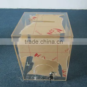 GH-RJ004 Hot Sale Clear Donation Box With Lock ,high Polished Acrylic Donation Box thumbnail-1