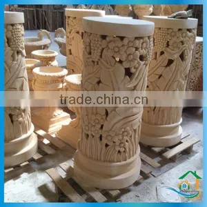Sandstone Lamp Pillar Planter thumbnail-4