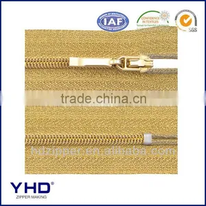 3# Resin Light Golden Zipper With Special Puller thumbnail-1