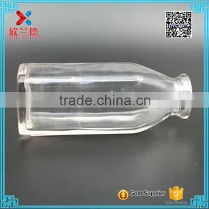 300ml Square Milk Glass Beverage Juice Bottle With Crimp Neck thumbnail-4