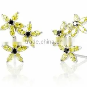 JINSE Flower Cluster Stud Earrings - Canary thumbnail-1