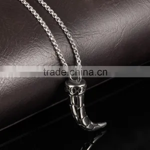 Wholesale Fashion Jewelry on Antique Buffalo Horn Necklace With Chain for Men thumbnail-3