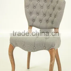 Fabric Optional Button Design Coffee Room Use Upholstered Side Chair/wooden Dining Chair (CH-273-OAK) thumbnail-1
