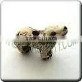 Ceramic Small Animal Shape Bead - Cute Little White Wolf thumbnail-1