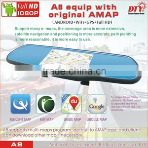 5"Android Fhd 1080p Car Camera Dvr Video Recorder, Android Rear View Mirror Car Dvr ,GPS Car Navigation Recorder Quality Choice thumbnail-5