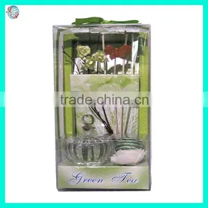 Green Tea Sola Paper Flower Glass Bottle Reed Diffuser thumbnail-1