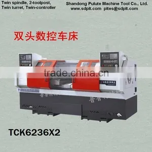 Twin Spindle CNC Lathe TCK6236X2 Double CNC Controller thumbnail-5