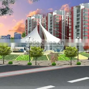 PTFE Business Street Tent Parking Landscape Tent Tensile Membrane Structure Canopy thumbnail-1