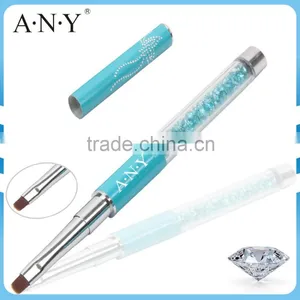 ANY Nail Art Beauty Design UV Gel Nails Rhinestone Handle Flat Micropainting Nail Brushes for Gel Nail Pennellie thumbnail-1