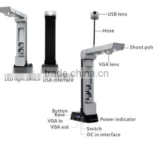 Dual Camera 5Mega Pixel VGA Camera and USB Camera Document Visual Presenter thumbnail-3