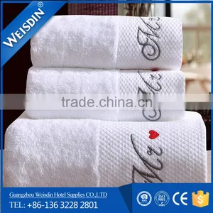 Guangzhou 16S Hotel Supplies Custom Logo Cotton Face Towels Dobby Towel thumbnail-5