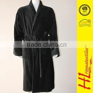 OKTEX 100 Approved Relaxed Fit Flannel Men's Bathrobe,100% Polyester Kimono Waffle Robe,bathrobe Fabric Coral Fleece Bathrobe thumbnail-6