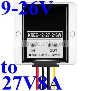 DC/DC 12V 24V(9-26V) Step Up to 27V 5a 8A 216W Waterproof Power Voltage Converter Regulator thumbnail-1