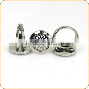 Stainless Steel Essential Oil Diffuser Perfume Aromatherapy Locket Ring thumbnail-5