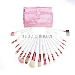 New White Handle Makeup Brushes Set 20 Pcs Professional Make Up Tool Kit With Pink Pouch thumbnail-2