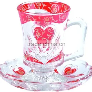Glass Coffee Cups and Saucers thumbnail-2