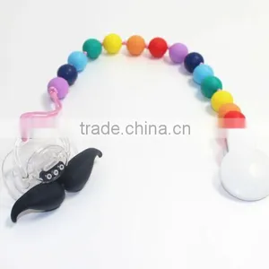 2015 Newest Design Silicone Beads Baby Pacifier Chain Clip thumbnail-3