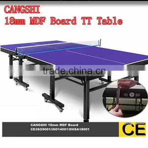 CANGSHI Thick Indoor Lockable Table Tennis Table/ Modern Standard 18mm Ping Pong Table thumbnail-1