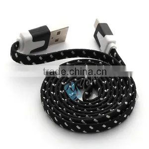 For Iphone 6 Flat Braided Nylon USB Cable 1M Colorful 8 Pin Cable thumbnail-1