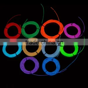 10 Colors Select Flexible Neon Light EL Wire Rope Tube White/Orange/Pink/Red/Yellow/Blue/Green/Lmeon/Indigo/Purple+Controller thumbnail-2