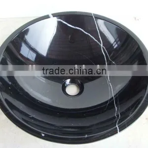 Black Marble Stone Sink thumbnail-1
