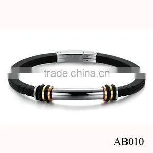 Customized Logo Bio Magnetic Bracelet Genuine Mens Handmade Braided Leather Jewelry Bracelet thumbnail-2