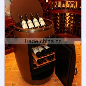 China High Quality Solid Oak Wooden Wine Barrel Furniture 18 Bottles thumbnail-1