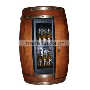 Electric Wood Furniture Beer Barrel Cooler, Upright Beer Freezer, Wine Barrel Round Cooler thumbnail-2