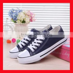 Blank Canvas Shoes for Woman Lace up Flat Shoe Cheap Navy thumbnail-1
