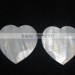 Heart Shape Mother of Pearl Gemstone Cabochon Very Pretty Stone With Nice Polish and Cutting thumbnail-1