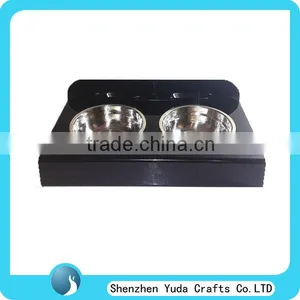 Black Wall Pet Bowls Acrylic Double Feeding Bowl for Pet thumbnail-1