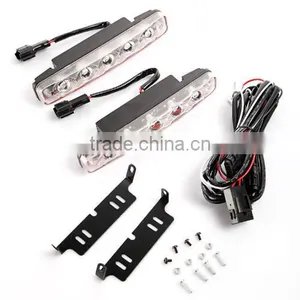 2 * White 5 LED Daytime Running Light DRL Car Fog DRL Lamp Clear Lens thumbnail-1