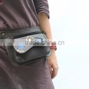 Women Wide Waist Band Leather Pouch Leather Utility Belts With Pockets thumbnail-5