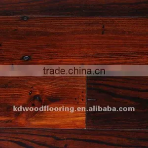 Reclaimed Yellow Pine Engineered Wood Flooring in Distressed Surface thumbnail-1