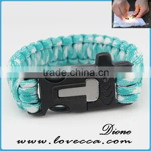 Custom Flint And Firestarter Military Braided Paracord Bracelet With Logo thumbnail-2