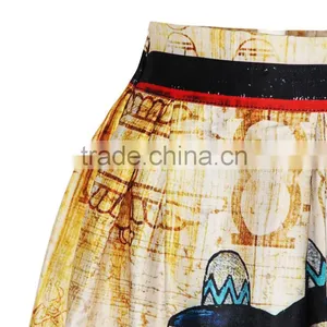 2015 Women Long Skirt Digital Printing Puff Skirt Cheap Price High Quality N19-14 thumbnail-2