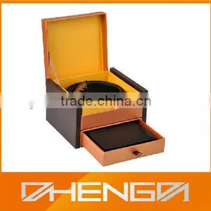 Hot!!! 2014 China Factory Manufacturer Multilayers Drawer Design Paper Covering Box For Leather Belt Wallet Product(ZDC14-032) thumbnail-1