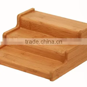 Classics 3-Tier Expandable Bamboo Spice Rack Step Shelf Organizer thumbnail-2