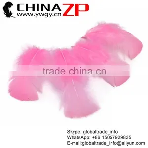 ZPDECOR Best Quality Plumage Cheap Dyed Candy Pink Turkey T-Base Body Feathers for Sale thumbnail-1