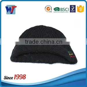New 2016 Black Knitted Cap Old Men Beanies Hats and Caps With Visor thumbnail-6