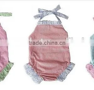 Monogrammed Seersucker One Piece Swimsuit thumbnail-1