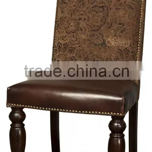 Luxury Vintage Furniture Solid Wood Chair Cover by pu Leather Fabric thumbnail-2